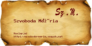 Szvoboda Mária névjegykártya